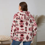 Woochic veste grande taille femme à capuche imprimé polaire