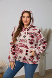 Woochic veste grande taille femme à capuche imprimé polaire