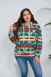 Woochic veste grande taille femme à capuche imprimé polaire