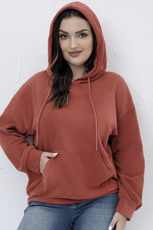 Woochic veste grande taille femme à capuche molleton polaire rouge 3 1XL