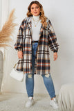 Woochic veste grande taille femme à capuche motif carreaux brun 1XL