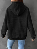 Woochic veste pour femmes col en rond à capuche gaufré