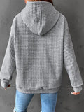 Woochic veste pour femmes col en rond à capuche gaufré