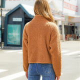 Woochic veste pour femmes col montant peluche double face