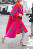 Woochic veste pour femmes col polo imprimé manches évasées rose2 S