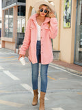 Woochic veste pour femmes col revers en peluche simple boutonnage