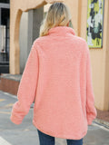 Woochic veste pour femmes col revers en peluche simple boutonnage