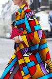 Woochic veste pour femmes col revers motifs abstraits Multicolor S