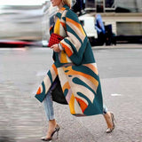 Woochic veste pour femmes col revers motifs géométriques vert S