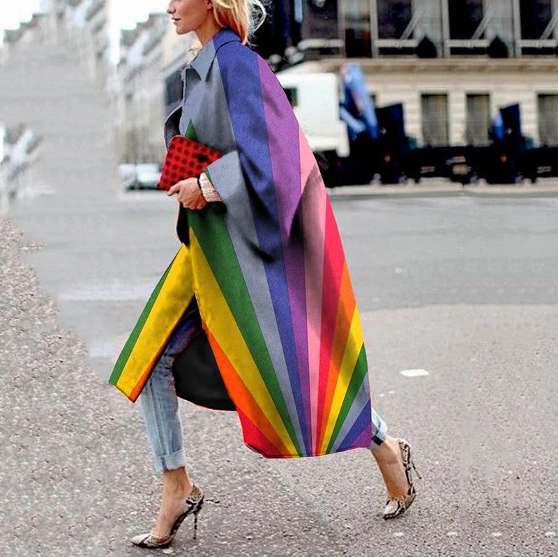 Woochic veste pour femmes col revers motifs géométriques Multicolor S