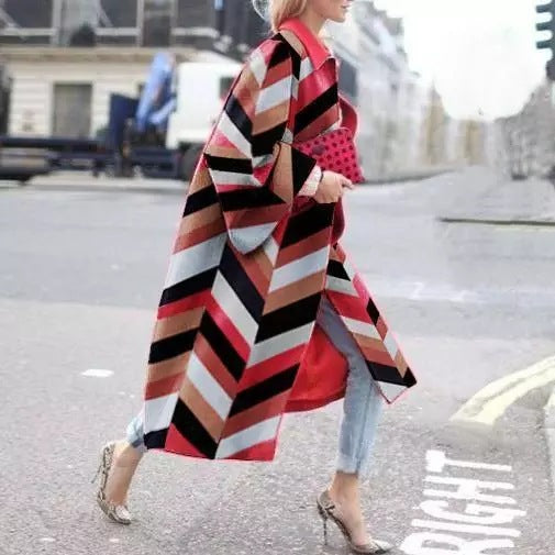 Woochic veste pour femmes col revers motifs géométriques