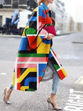 Woochic veste pour femmes col revers motifs géométriques multicolor 2 S