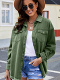 Woochic veste pour femmes en jean délavé manches longues ourlet effiloché vert 6 S