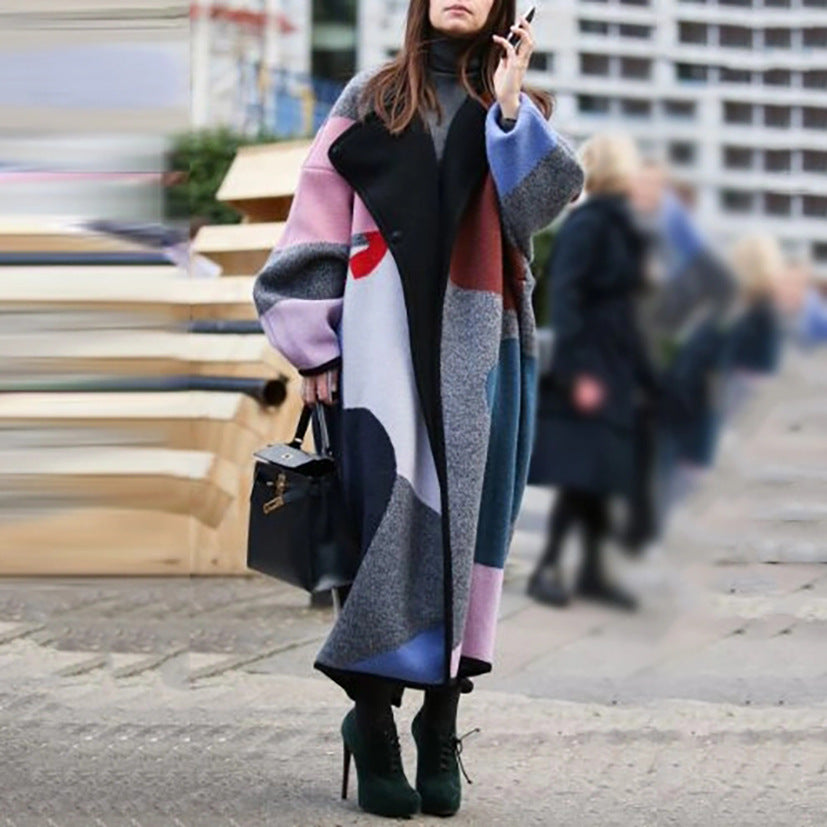 Woochic veste pour femmes en tweed col revers color-block