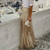 Woochic jupe cocktail paillettes scintillantes couture plissée