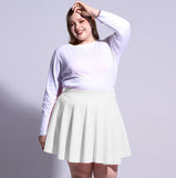 Woochic Jupe Plissée Rétro Évasée Haute Taille Élastique pour Femme