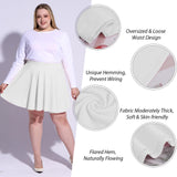 Woochic Jupe Plissée Rétro Évasée Haute Taille Élastique pour Femme