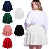 Woochic Jupe Plissée Rétro Évasée Haute Taille Élastique pour Femme