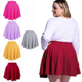 Woochic Jupe Plissée Rétro Évasée Haute Taille Élastique pour Femme
