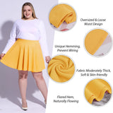 Woochic Jupe Plissée Rétro Évasée Haute Taille Élastique pour Femme