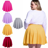 Woochic Jupe Plissée Rétro Évasée Haute Taille Élastique pour Femme