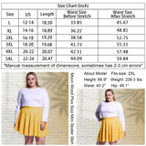 Woochic Jupe Plissée Rétro Évasée Haute Taille Élastique pour Femme