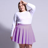 Woochic Jupe Plissée Rétro Évasée Haute Taille Élastique pour Femme