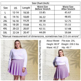Woochic Jupe Plissée Rétro Évasée Haute Taille Élastique pour Femme
