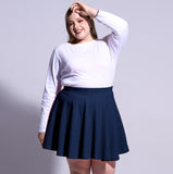 Woochic Jupe Plissée Rétro Évasée Haute Taille Élastique pour Femme