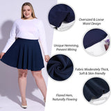 Woochic Jupe Plissée Rétro Évasée Haute Taille Élastique pour Femme