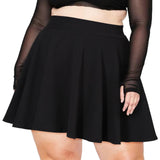 Woochic Jupe Plissée Rétro Évasée Haute Taille Élastique pour Femme