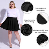 Woochic Jupe Plissée Rétro Évasée Haute Taille Élastique pour Femme