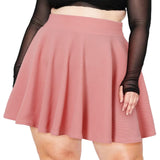 Woochic Jupe Plissée Rétro Évasée Haute Taille Élastique pour Femme