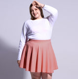 Woochic Jupe Plissée Rétro Évasée Haute Taille Élastique pour Femme