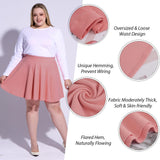 Woochic Jupe Plissée Rétro Évasée Haute Taille Élastique pour Femme