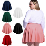 Woochic Jupe Plissée Rétro Évasée Haute Taille Élastique pour Femme