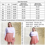 Woochic Jupe Plissée Rétro Évasée Haute Taille Élastique pour Femme