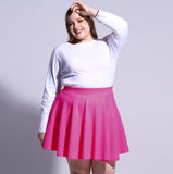 Woochic Jupe Plissée Rétro Évasée Haute Taille Élastique pour Femme