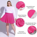 Woochic Jupe Plissée Rétro Évasée Haute Taille Élastique pour Femme