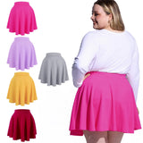 Woochic Jupe Plissée Rétro Évasée Haute Taille Élastique pour Femme