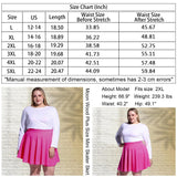 Woochic Jupe Plissée Rétro Évasée Haute Taille Élastique pour Femme