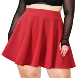 Woochic Jupe Plissée Rétro Évasée Haute Taille Élastique pour Femme