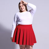 Woochic Jupe Plissée Rétro Évasée Haute Taille Élastique pour Femme