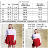 Woochic Jupe Plissée Rétro Évasée Haute Taille Élastique pour Femme