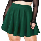 Woochic Jupe Plissée Rétro Évasée Haute Taille Élastique pour Femme