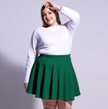 Woochic Jupe Plissée Rétro Évasée Haute Taille Élastique pour Femme