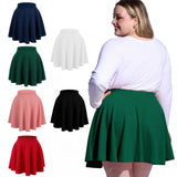 Woochic Jupe Plissée Rétro Évasée Haute Taille Élastique pour Femme