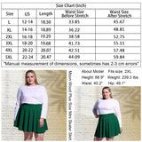 Woochic Jupe Plissée Rétro Évasée Haute Taille Élastique pour Femme