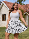 Woochic Jupe courte florale à volants Taille haute élastique