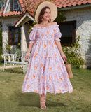 Woochic Robe d'été femme boho Longue fluide et chic avec pompons